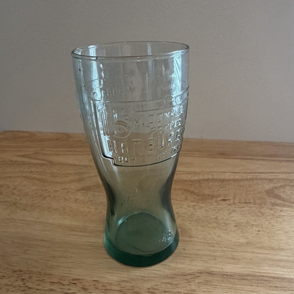 McDonald's Fast food Novelty Collectable VTG Glass 1948 Famous 15 Cent Hamburger